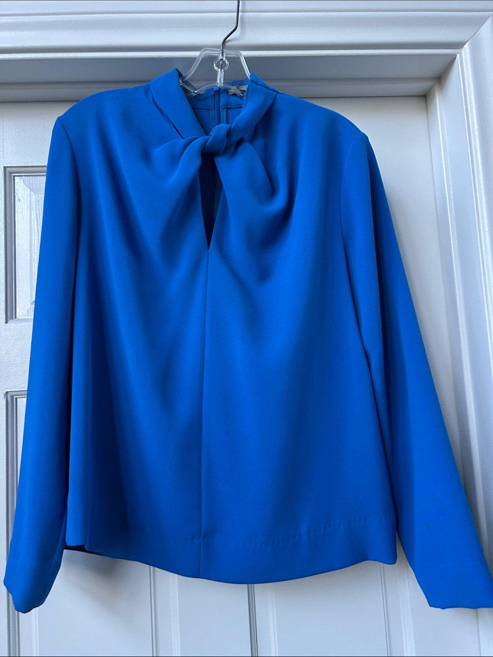 COS Women’s Royal Blue Tie-Neck Blouse, size 8